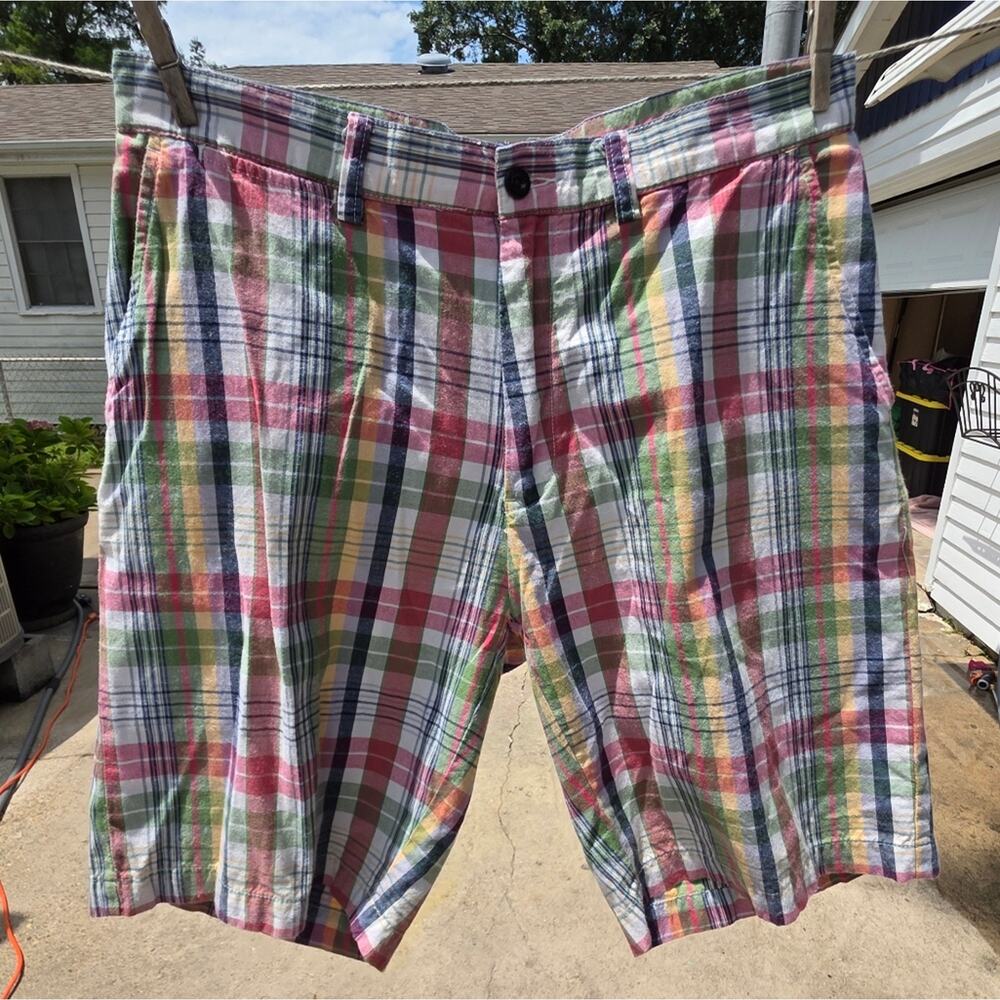 Polo Ralph Lauren Mens W32 32 vintage 90 90s plaid madras shorts cotton